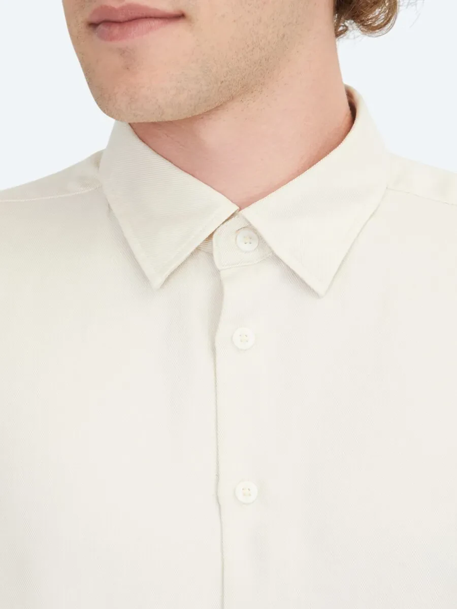 Ecru Regular Fit Weaving Casual Shirt - 5