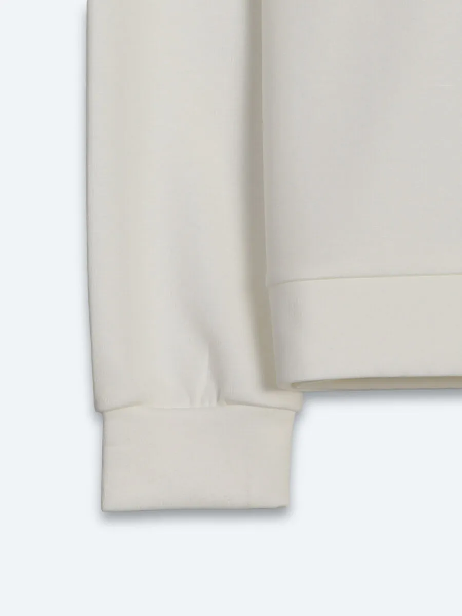 Ecru Turtleneck Plain Sweatshirt - 10