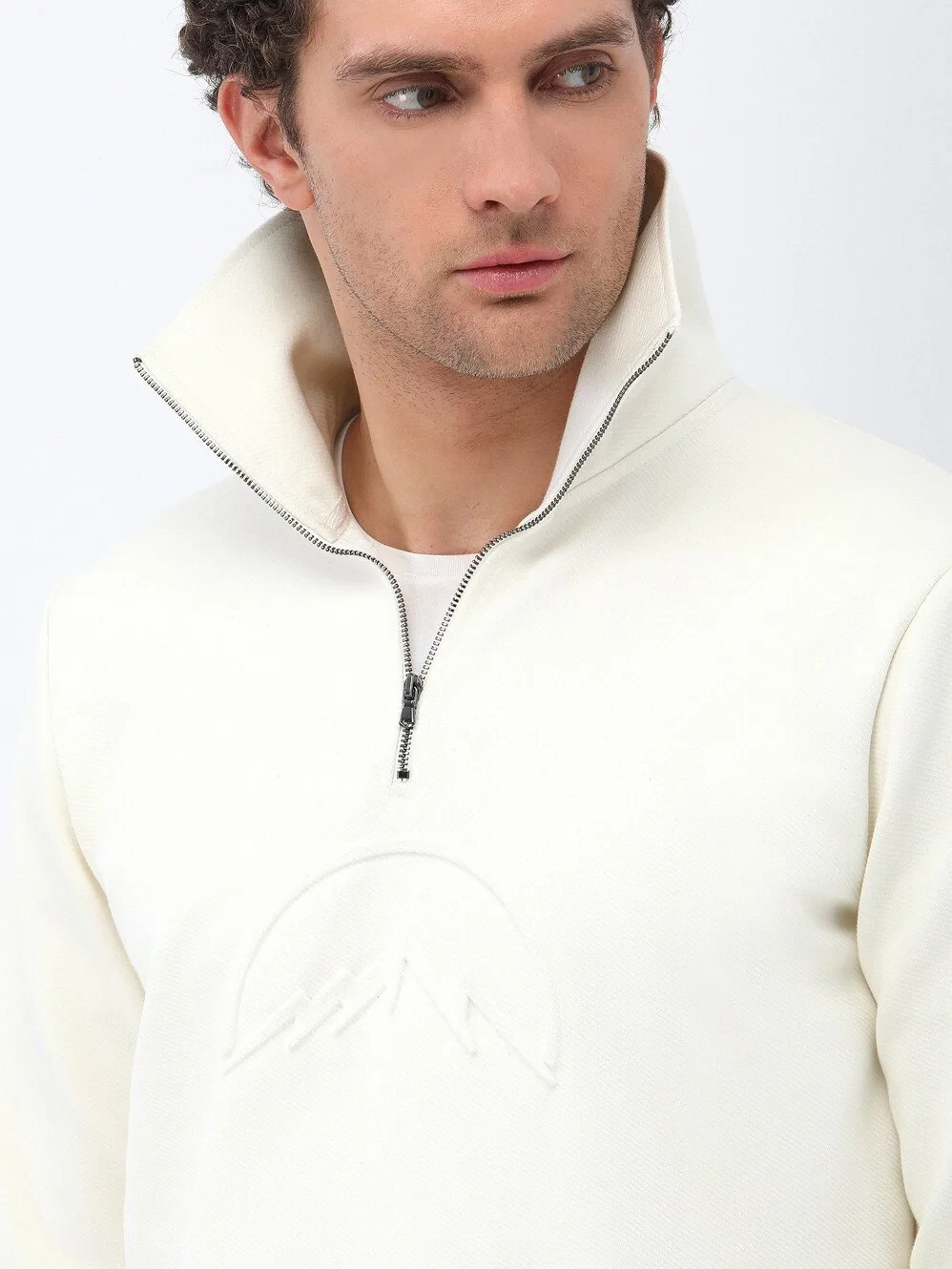 Ecru Turtleneck Sweatshirt - 4