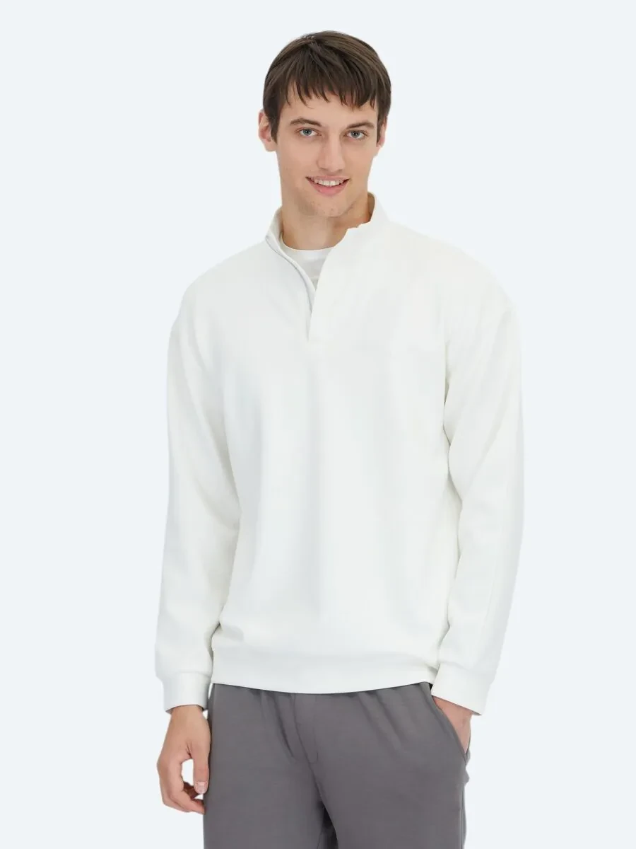 Ecru Turtleneck Sweatshirt - 1