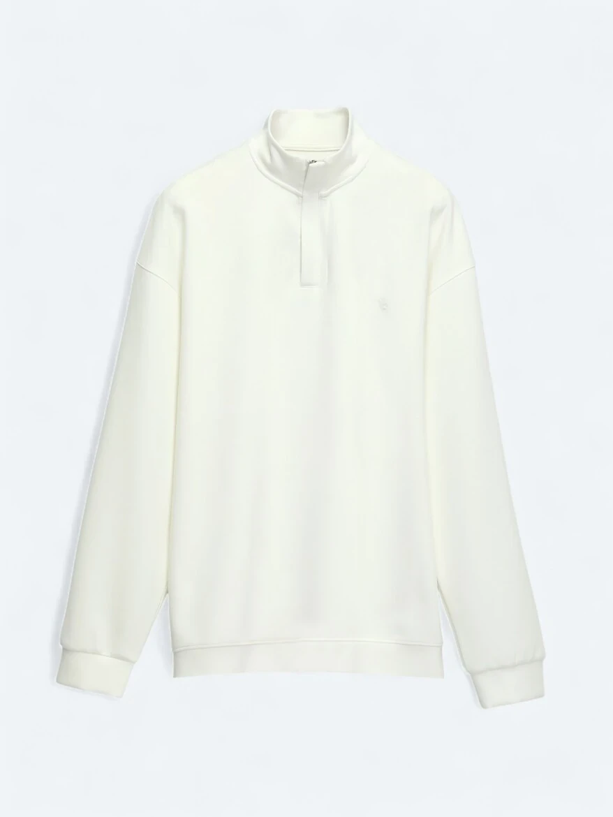 Ecru Turtleneck Sweatshirt - 6