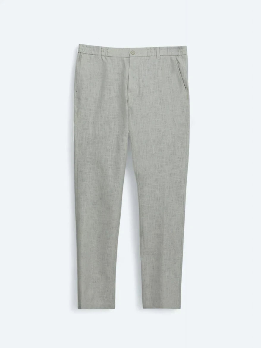 Ecru Weaving Casual Cotton Blended Trousers 