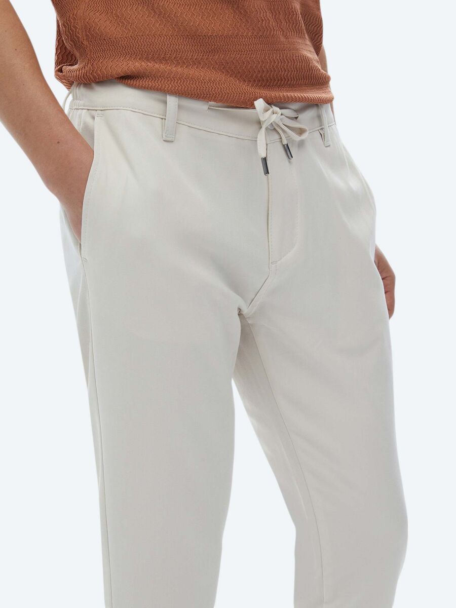 Ecru Weaving Jogging Fit Casual Trousers - 4