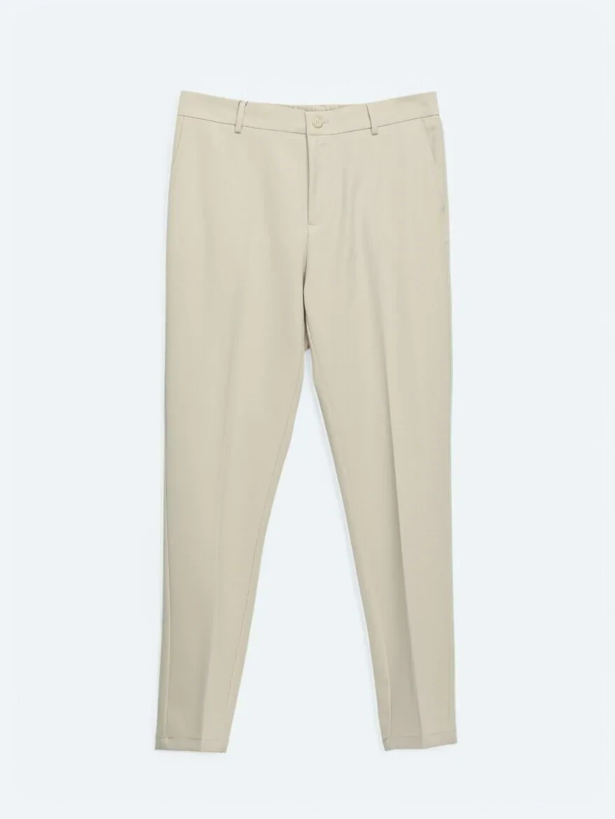 Ecru Weaving Jogging Fit Casual Trousers - 5