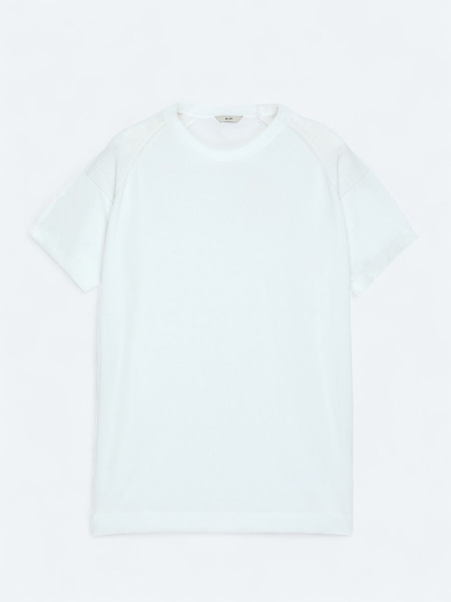 Ekru Bisiklet Yaka Jakarlı Triko - 6