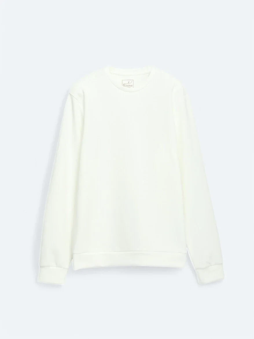 Ekru Bisiklet Yaka Sweatshırt - 6