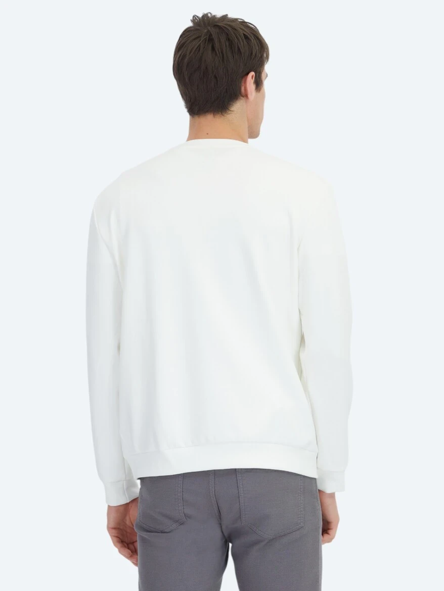 Ekru Bisiklet Yaka Sweatshırt - 5