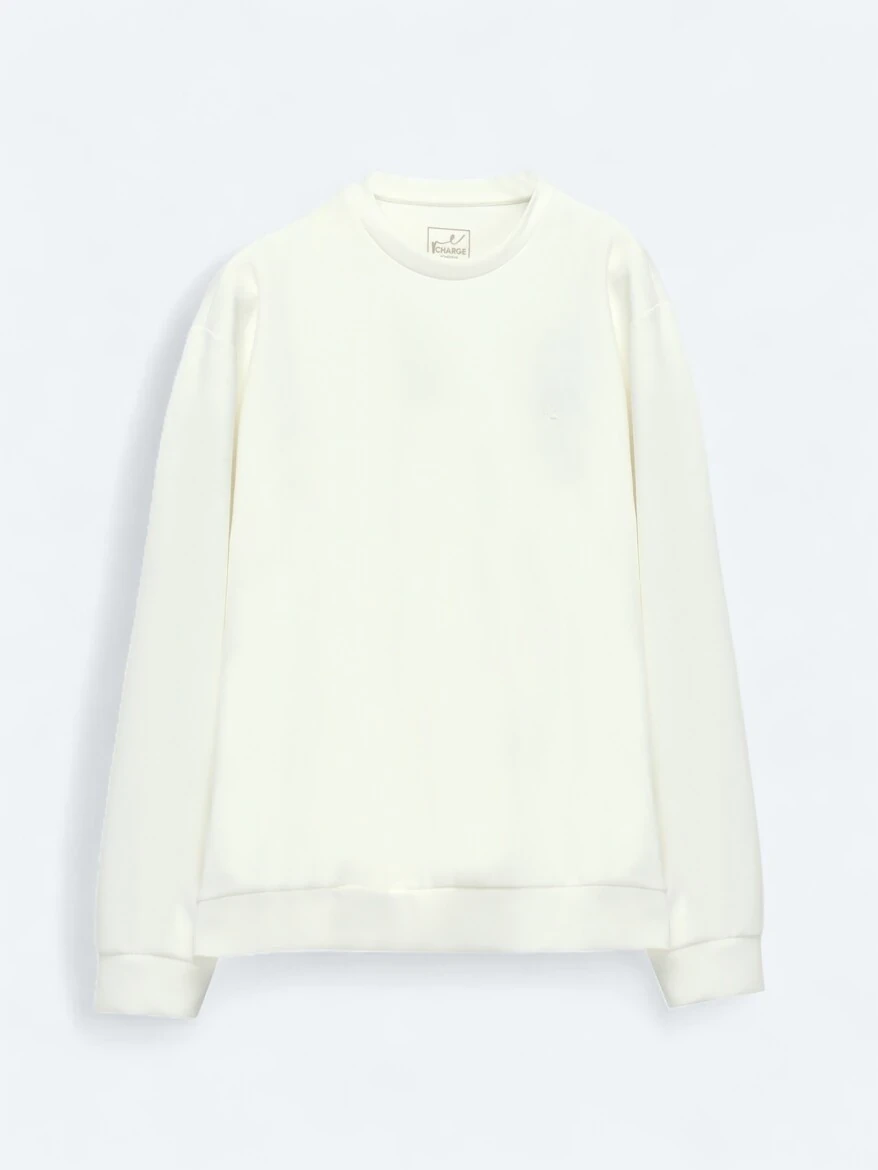 Ekru Bisiklet Yaka Sweatshırt - 6