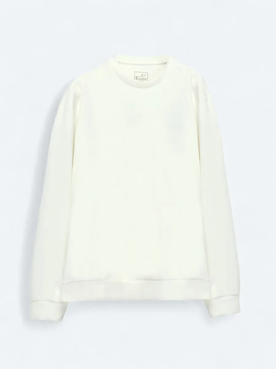 Ekru Bisiklet Yaka Sweatshırt - 6