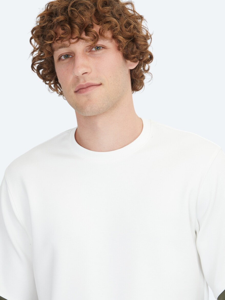 Ekru Bisiklet Yaka Sweatshırt - 5