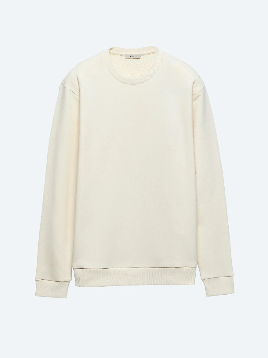 Ekru Bisiklet Yaka Sweatshırt - 7