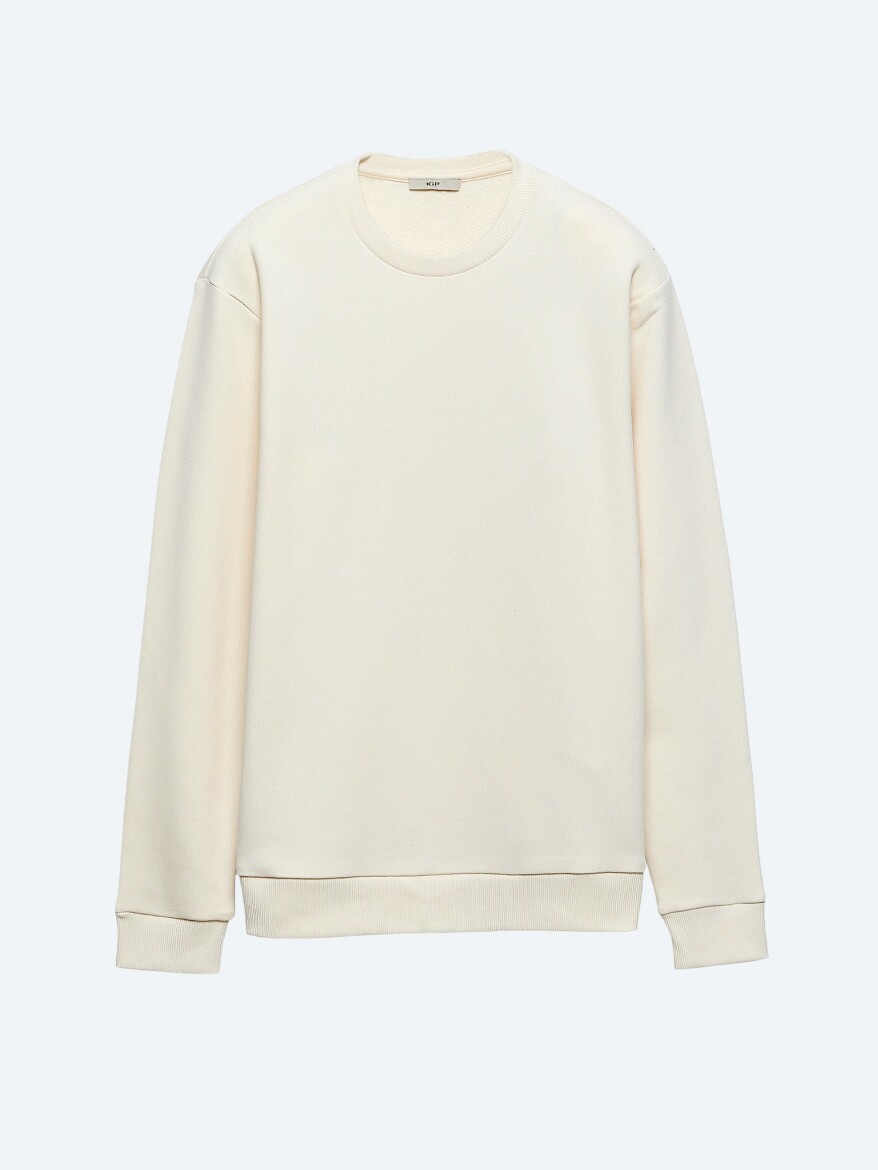 Ekru Bisiklet Yaka Sweatshırt - 7