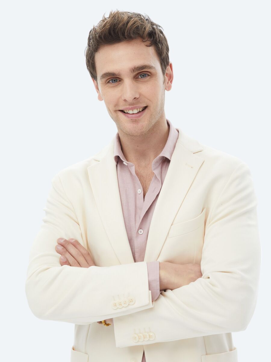 Ekru Düz Modern Fit Örme Ceket - 4