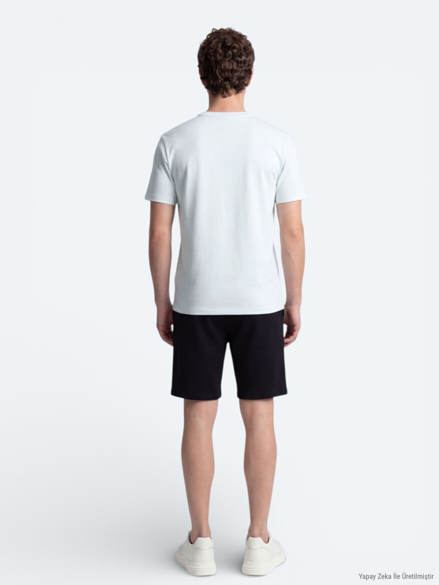 Ekru Düz T-Shirt - 4