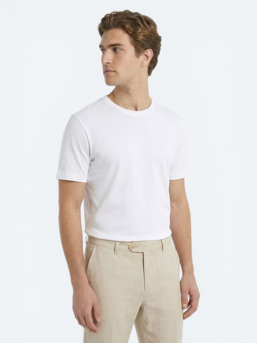 Ekru Düz T-Shirt - 3