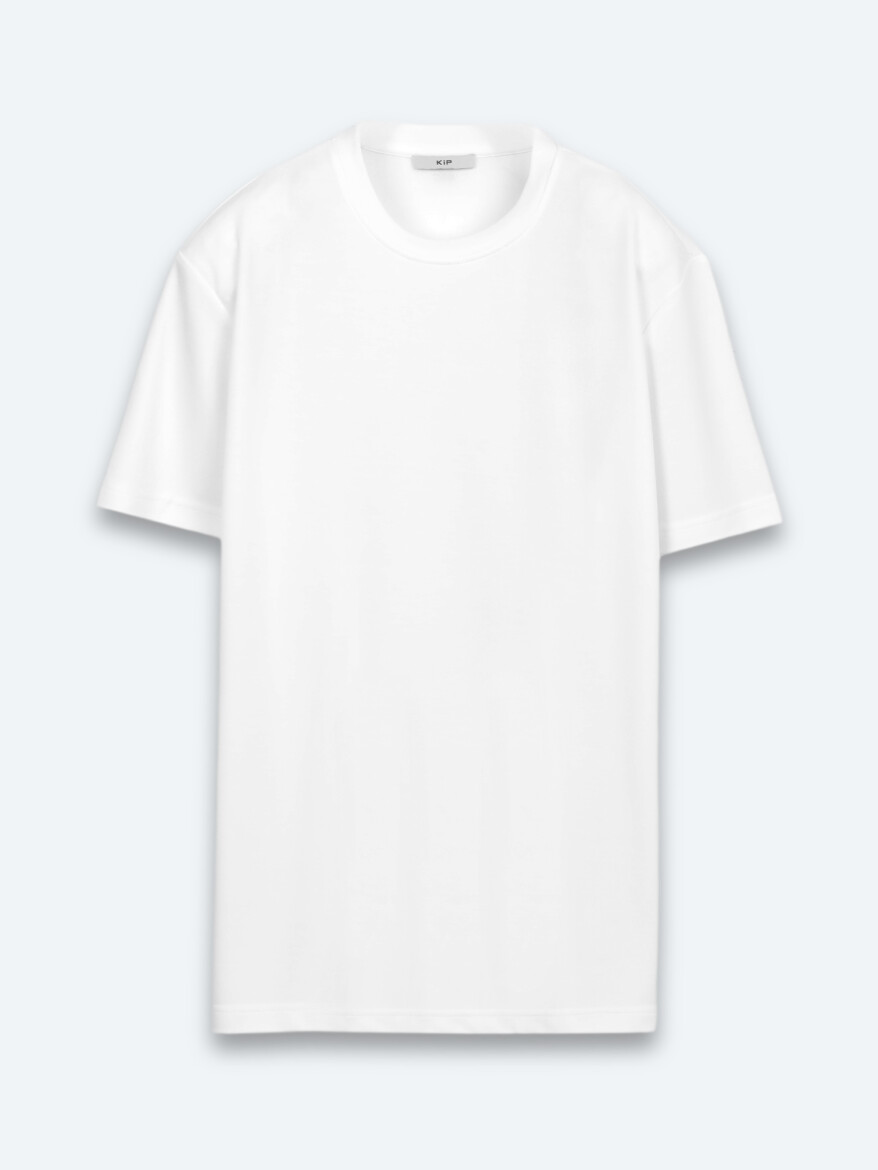 Ekru Düz T-Shirt - 6