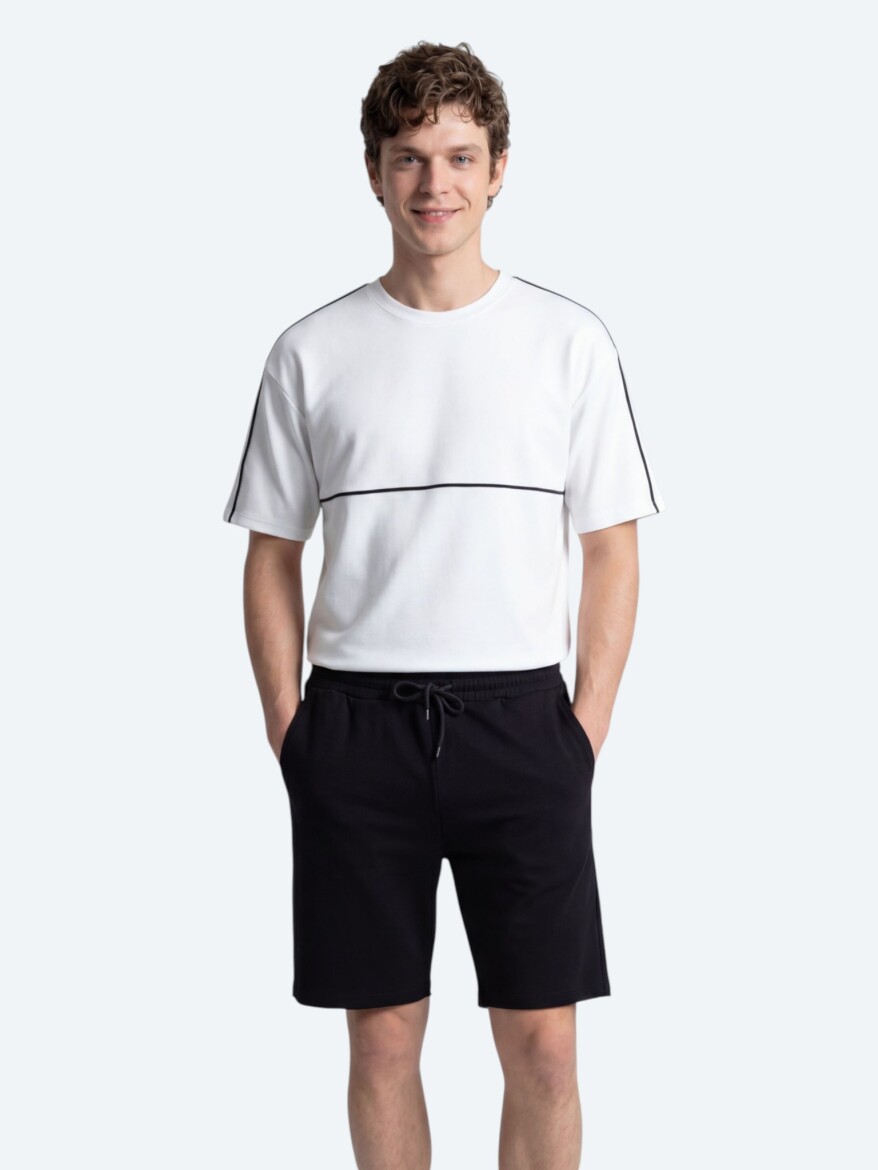 Ekru Düz T-Shirt 