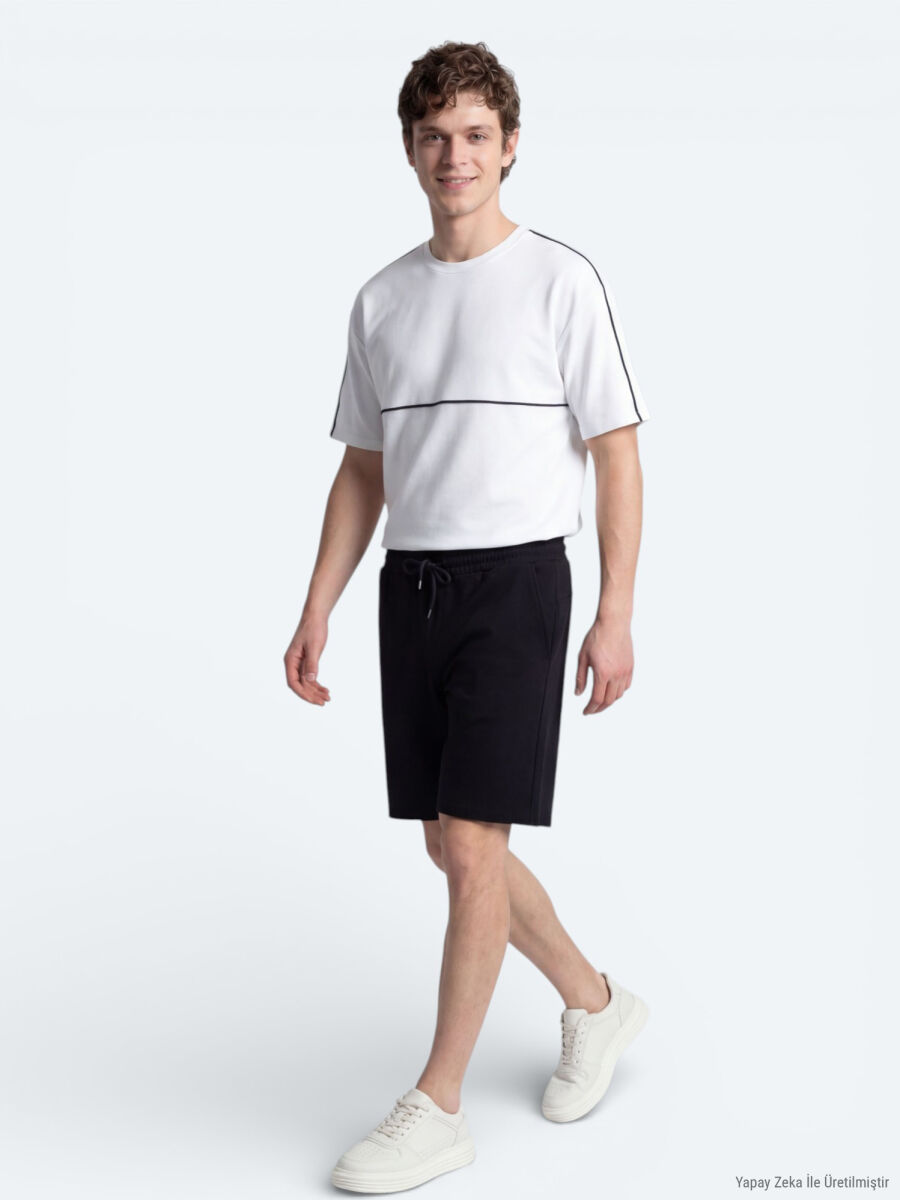 Ekru Düz T-Shirt - 3