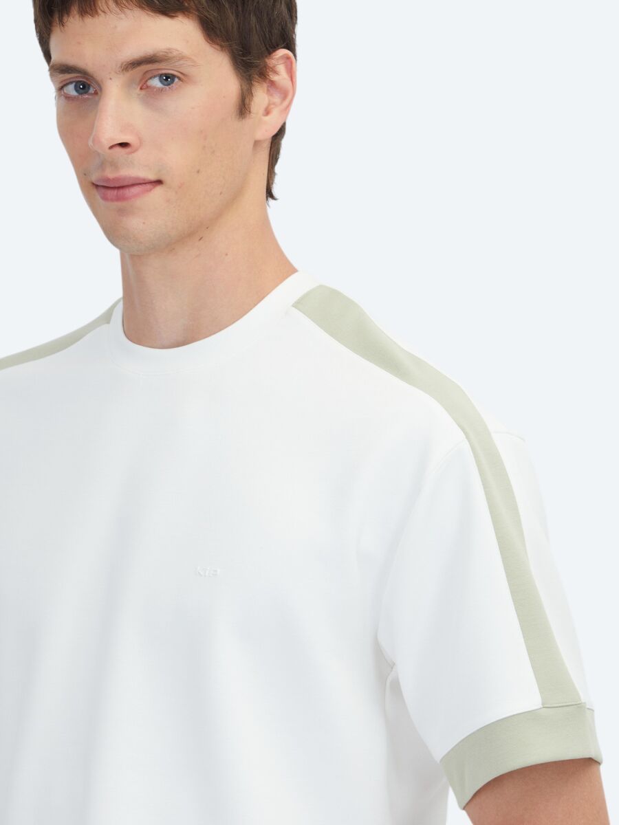 Ekru Düz T-Shirt - 3