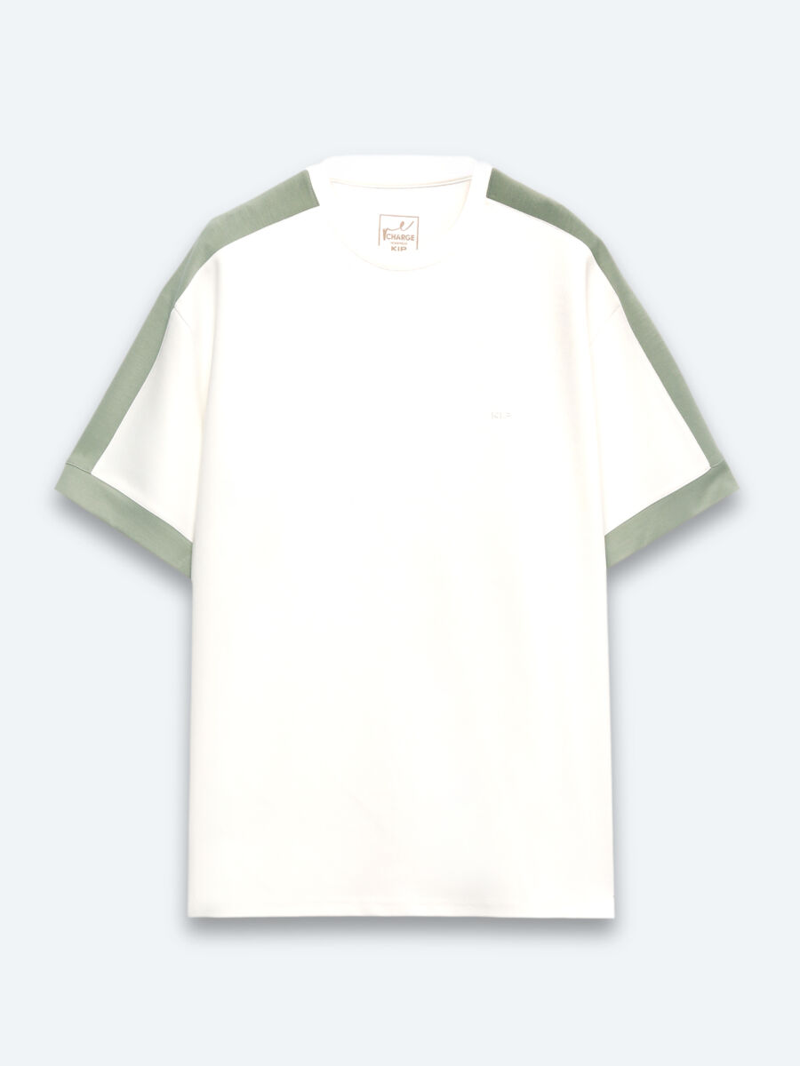 Ekru Düz T-Shirt - 5