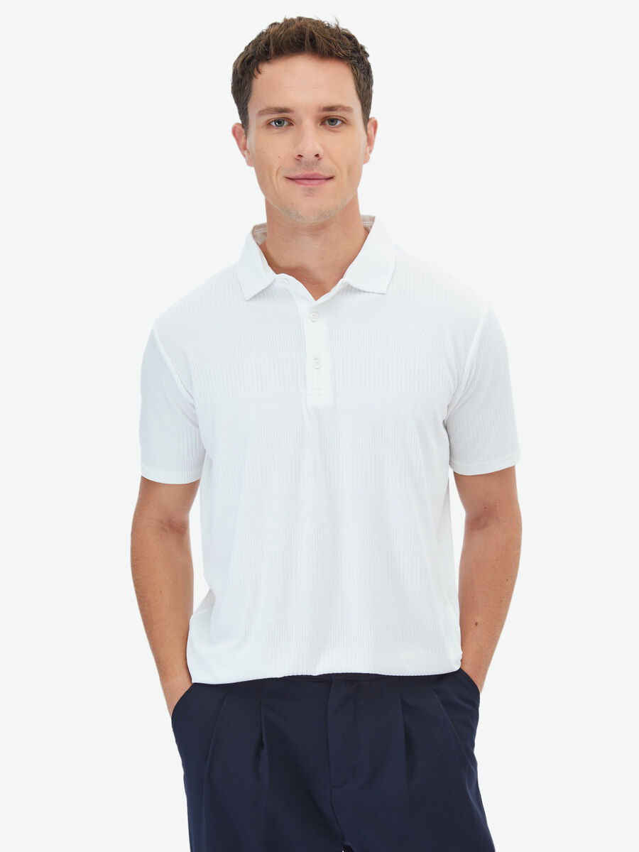 Ekru Polo Yaka T-Shirt - 1