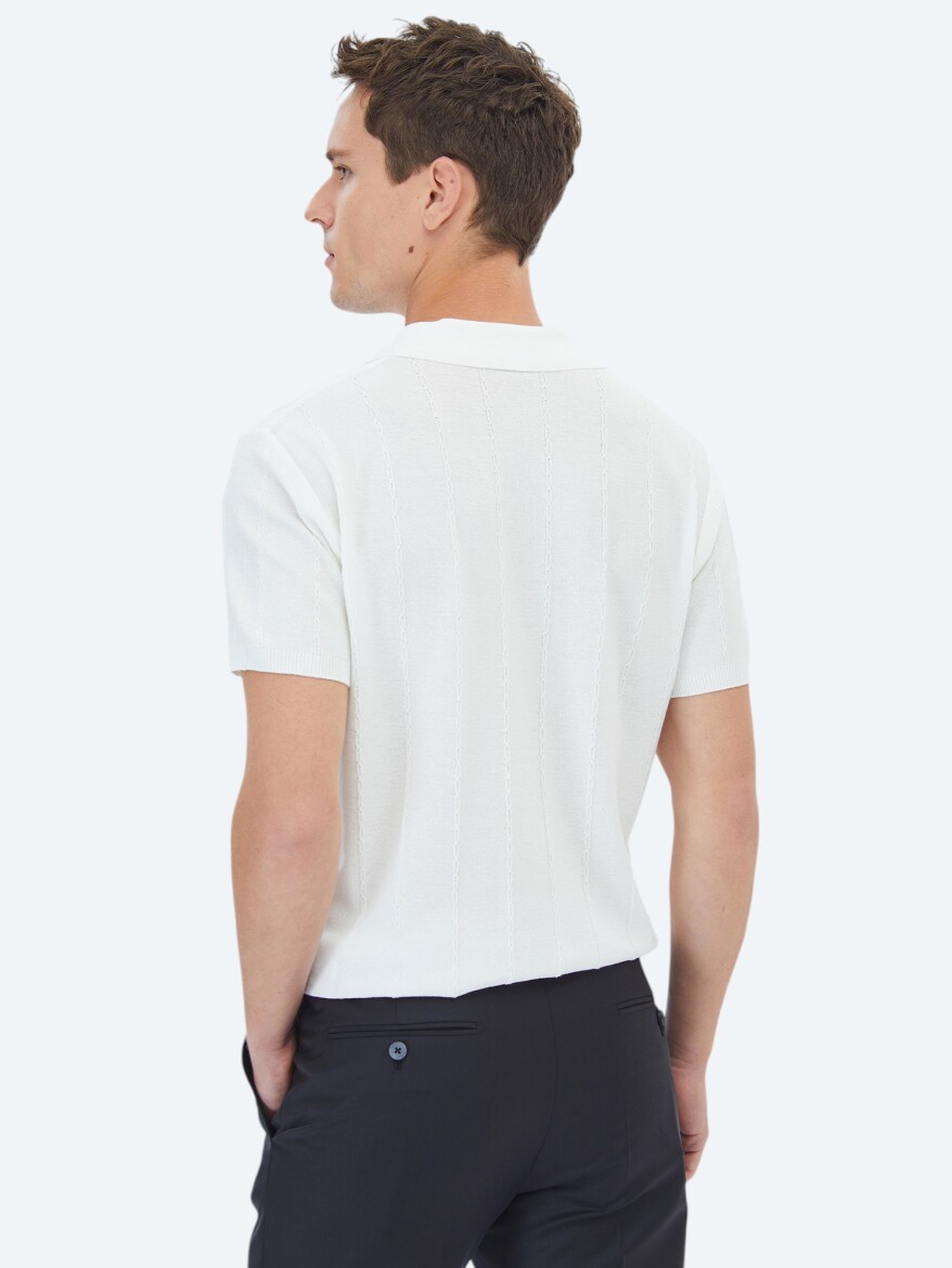Ekru Regular Fit Kısa Casual Gömlek - 7