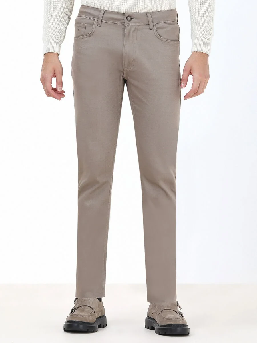 Fındık Düz Dokuma Slim Fit Casual Pamuk Karışımlı Pantolon - 1
