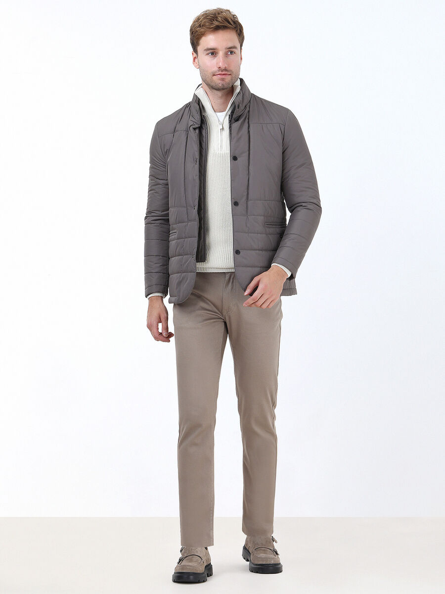 Fındık Düz Dokuma Slim Fit Casual Pamuk Karışımlı Pantolon - 3