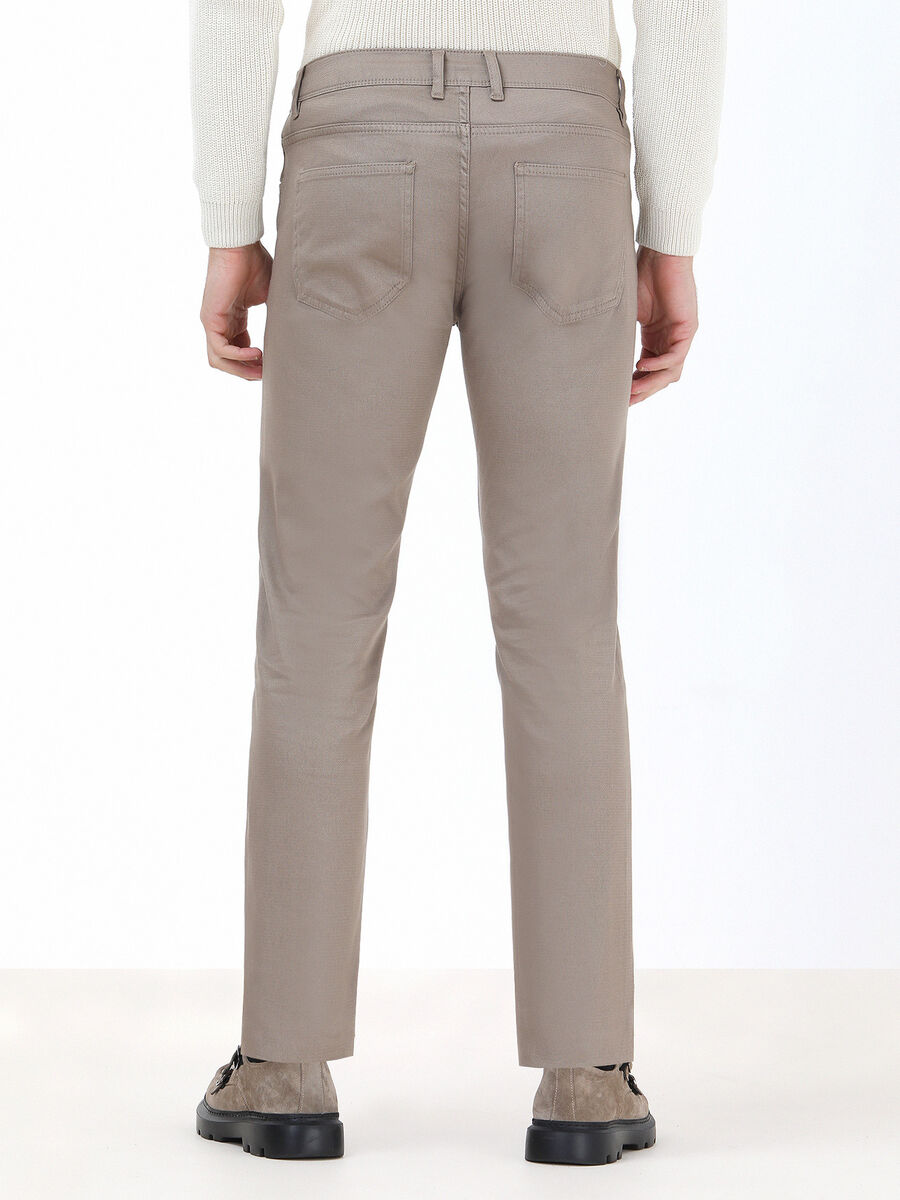 Fındık Düz Dokuma Slim Fit Casual Pamuk Karışımlı Pantolon - 5