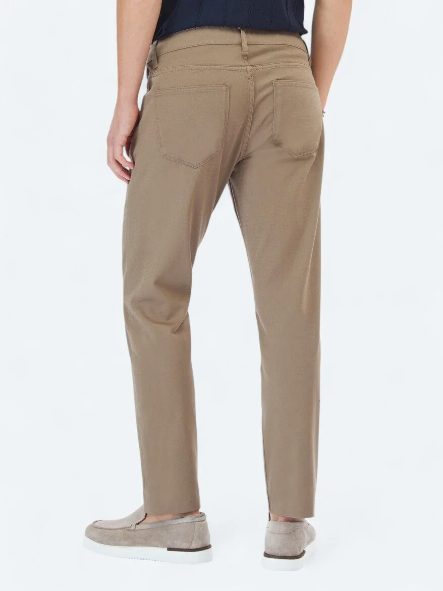 Fındık Düz Dokuma Slim Fit Casual Pamuk Karışımlı Pantolon 