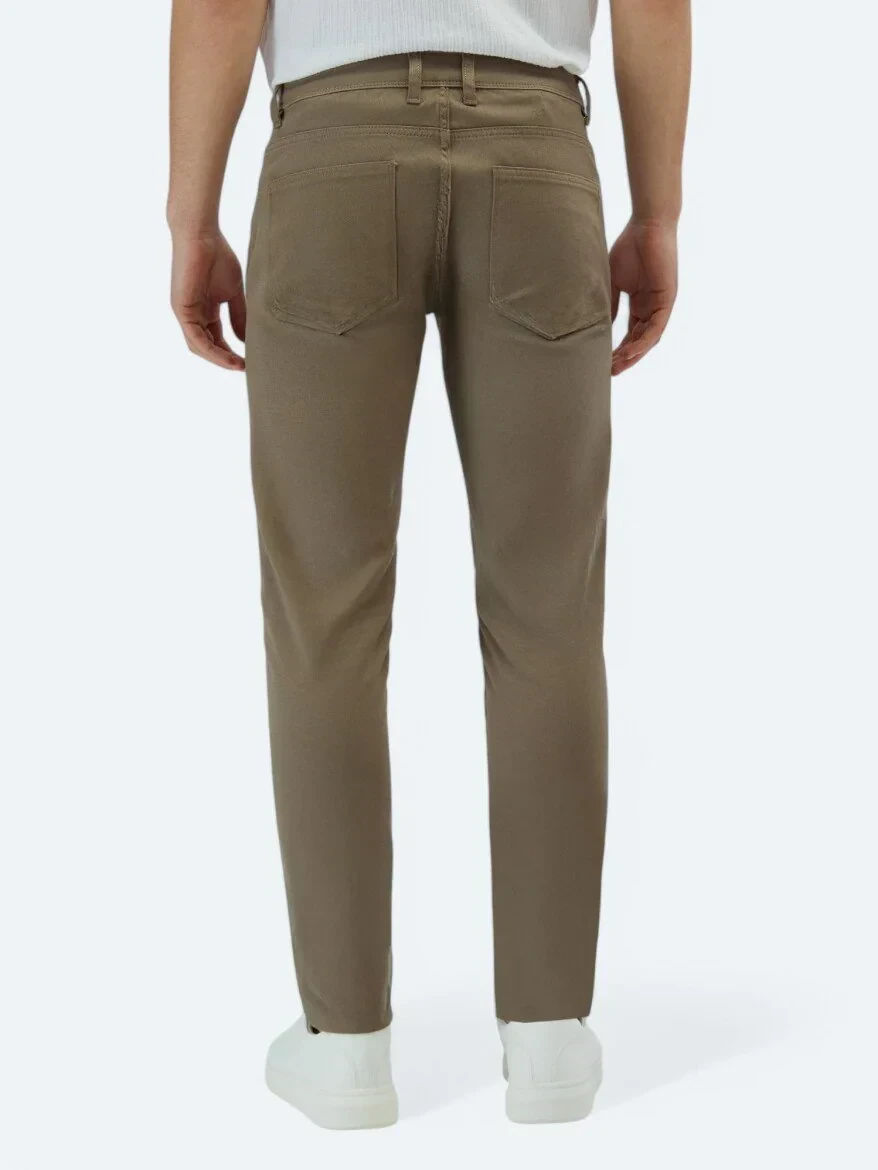 Fındık Düz Dokuma Slim Fit Casual Pamuk Karışımlı Pantolon 
