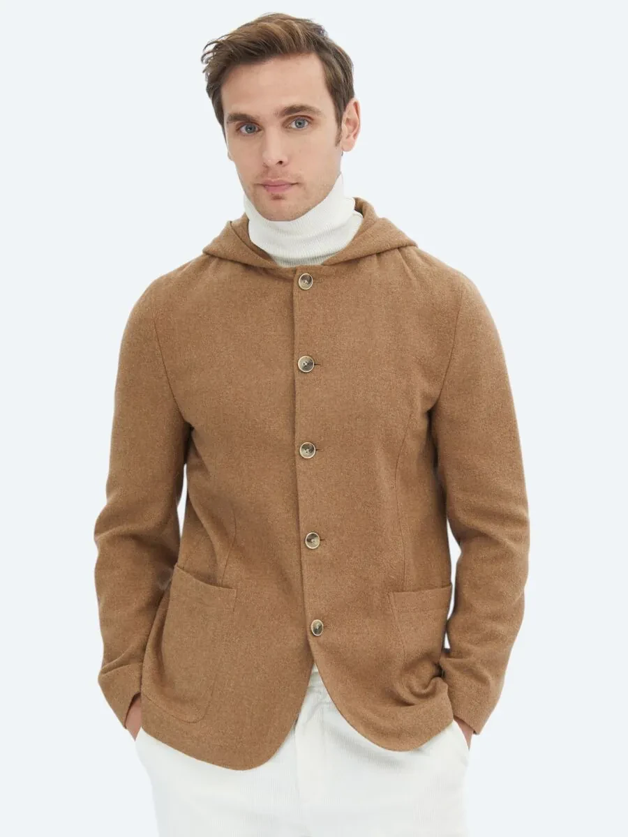 Fındık Düz Modern Fit Yün Karışımlı Ceket - 3