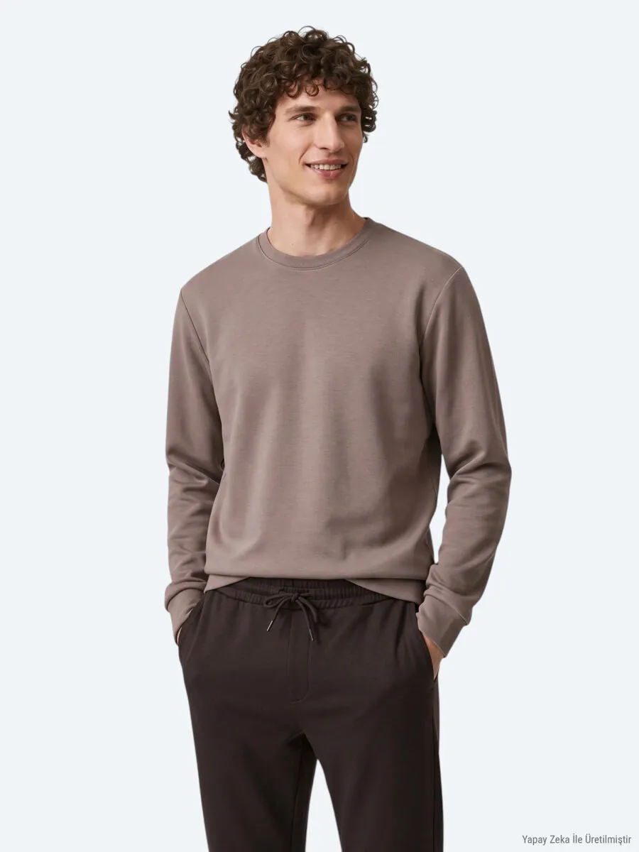 Fındık Düz Sweatshırt - 1