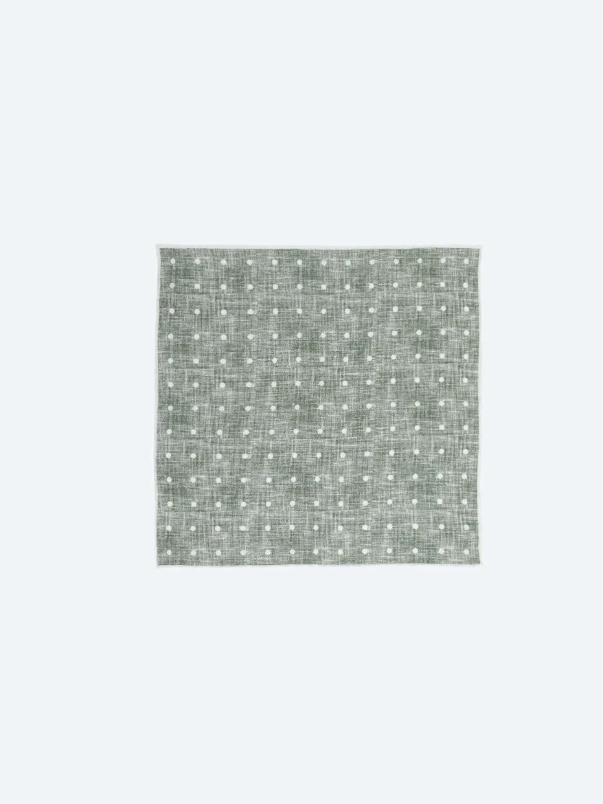 Green %100 Keten Handkerchief 