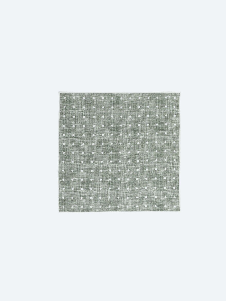 Green %100 Keten Handkerchief 
