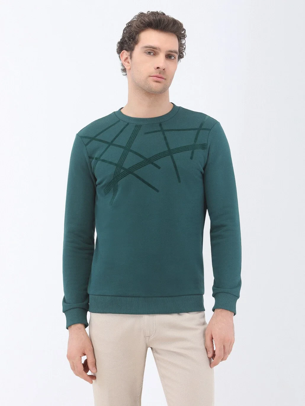 Green Crew Neck Sweatshirt - 1
