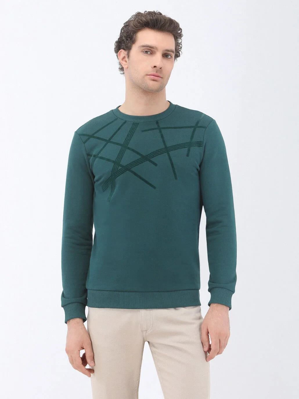 Green Crew Neck Sweatshirt - 1