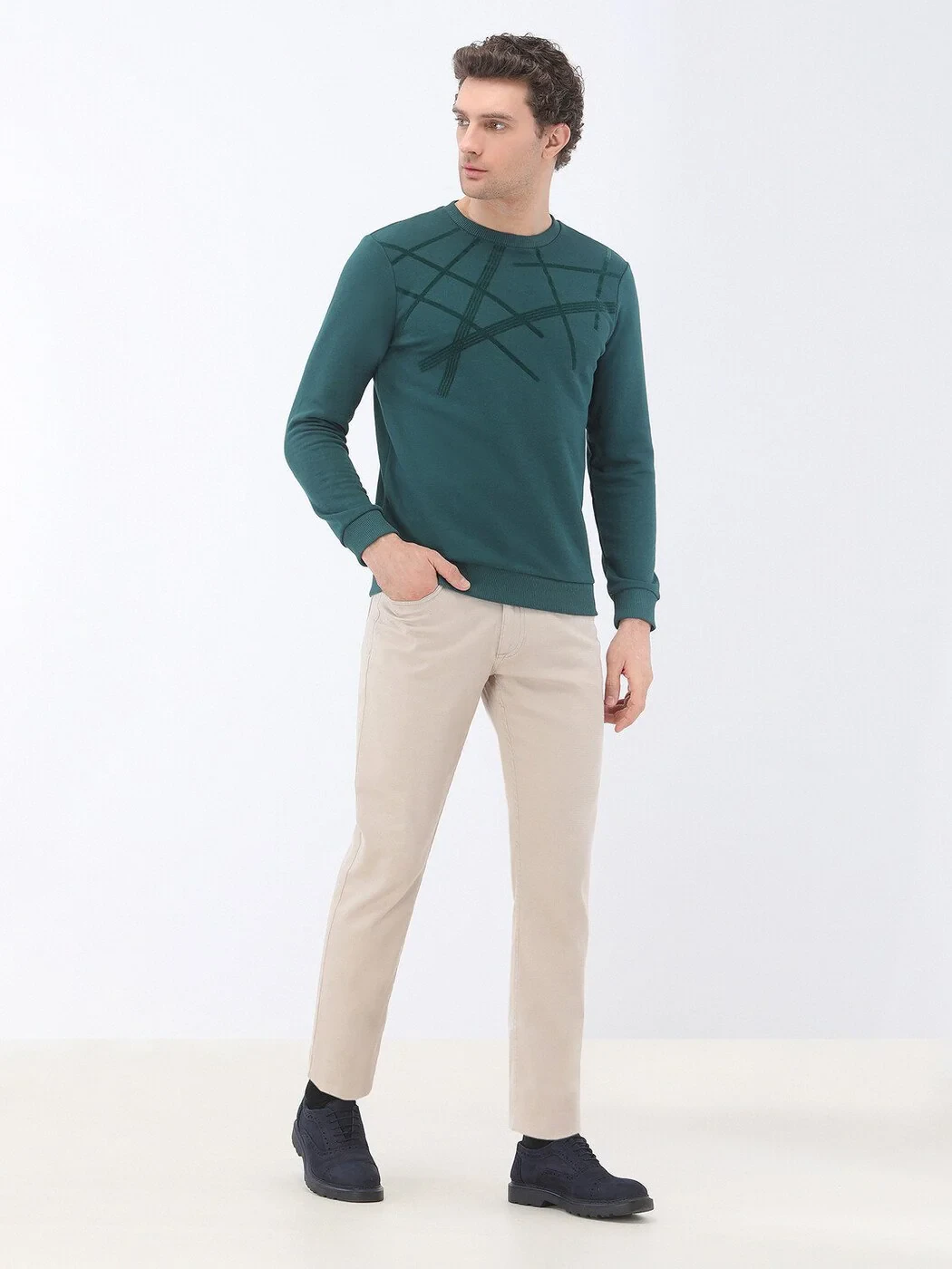 Green Crew Neck Sweatshirt - 2
