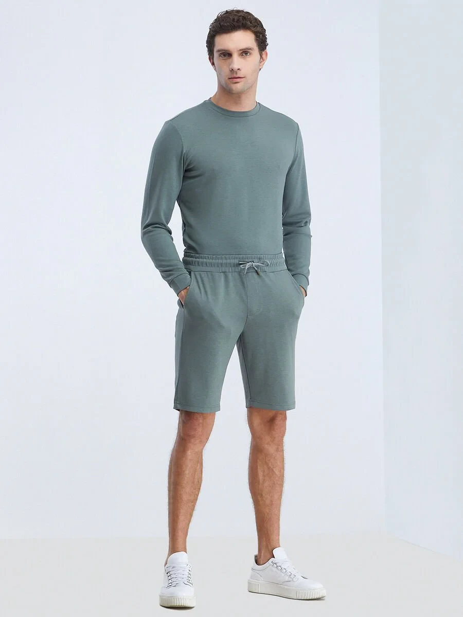 Green Knitting Jogging Fit Sport Bermuda - 2