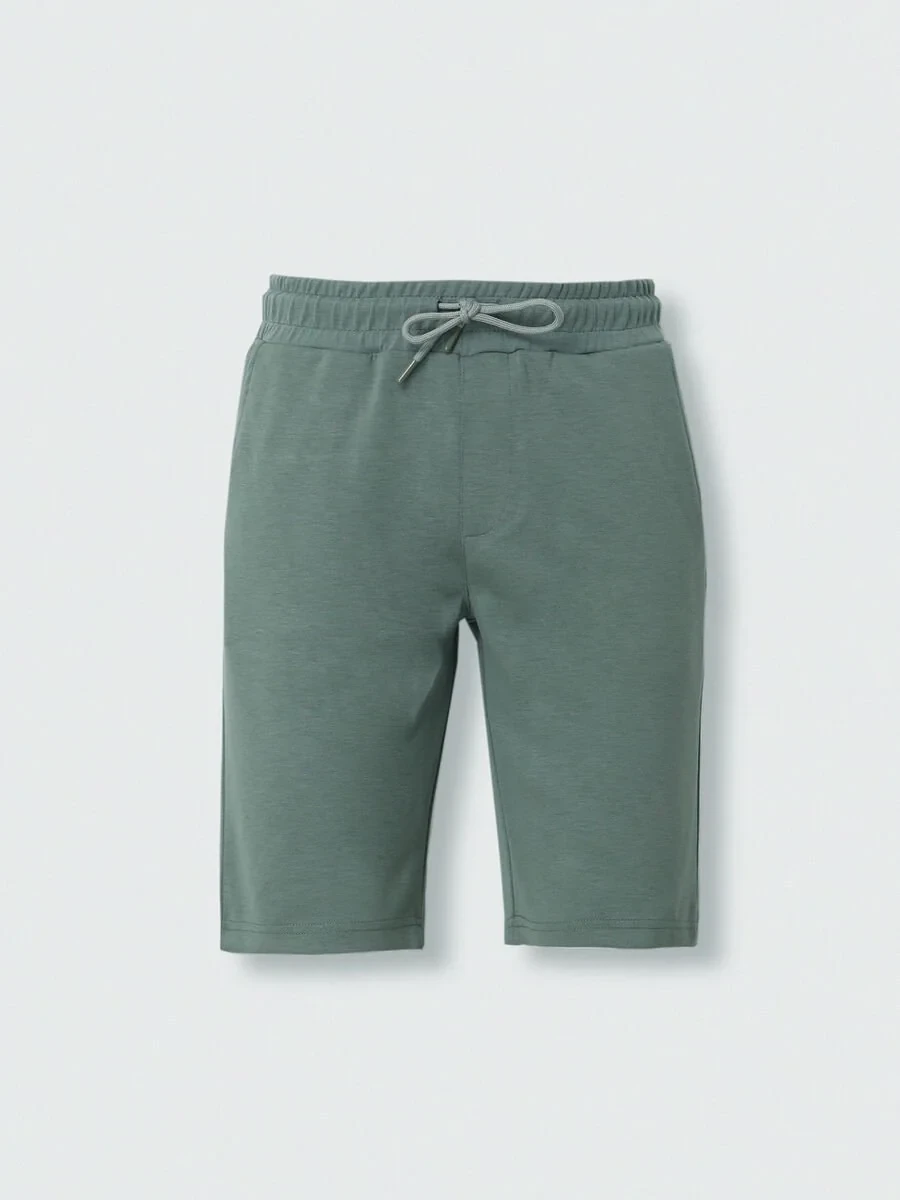 Green Knitting Jogging Fit Sport Bermuda - 5