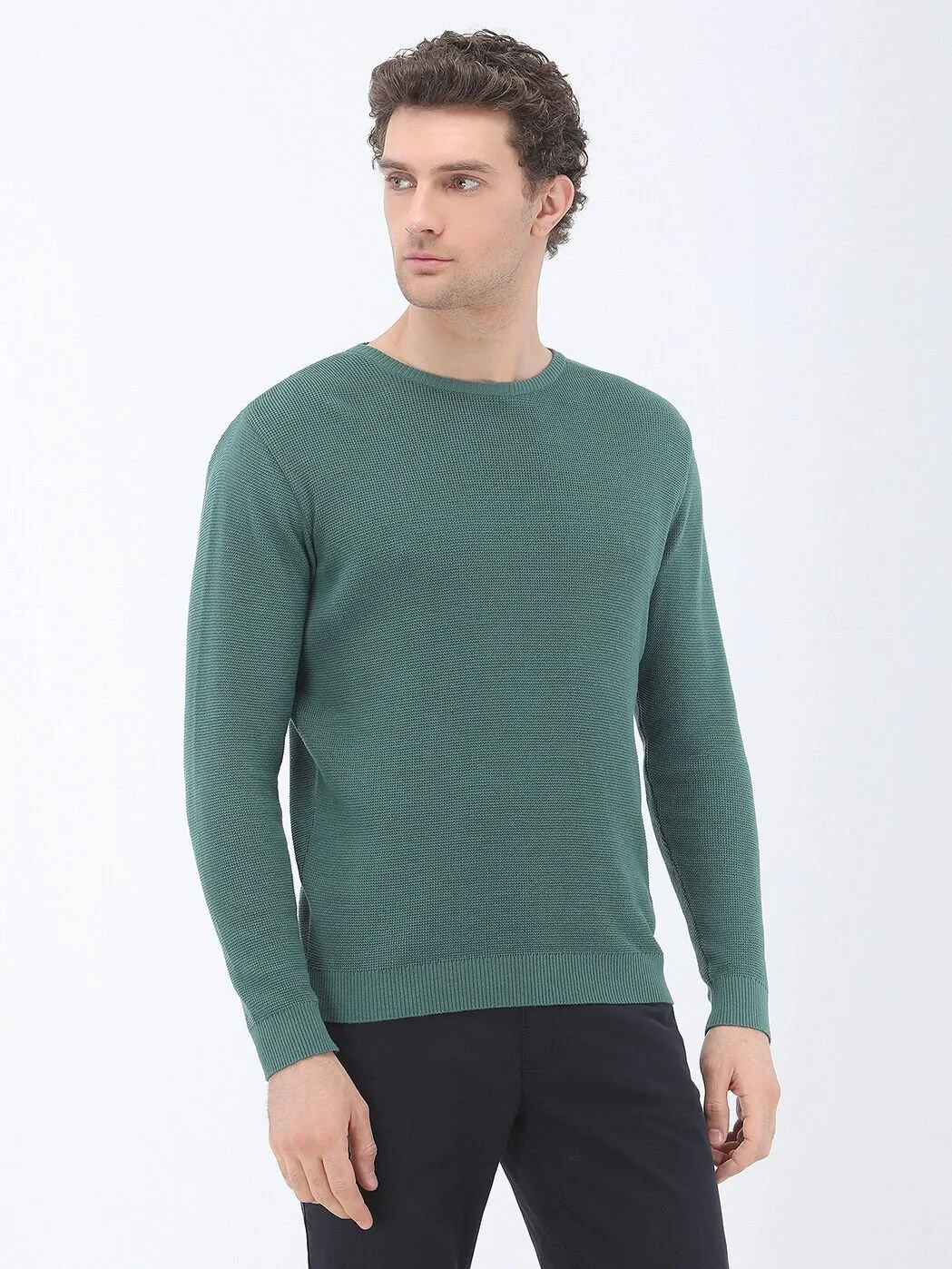 Green Knitwear Sweatshirt - 1