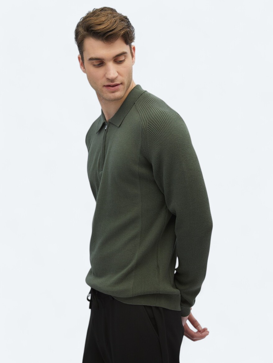 Green Knitwear Sweatshirt - 1