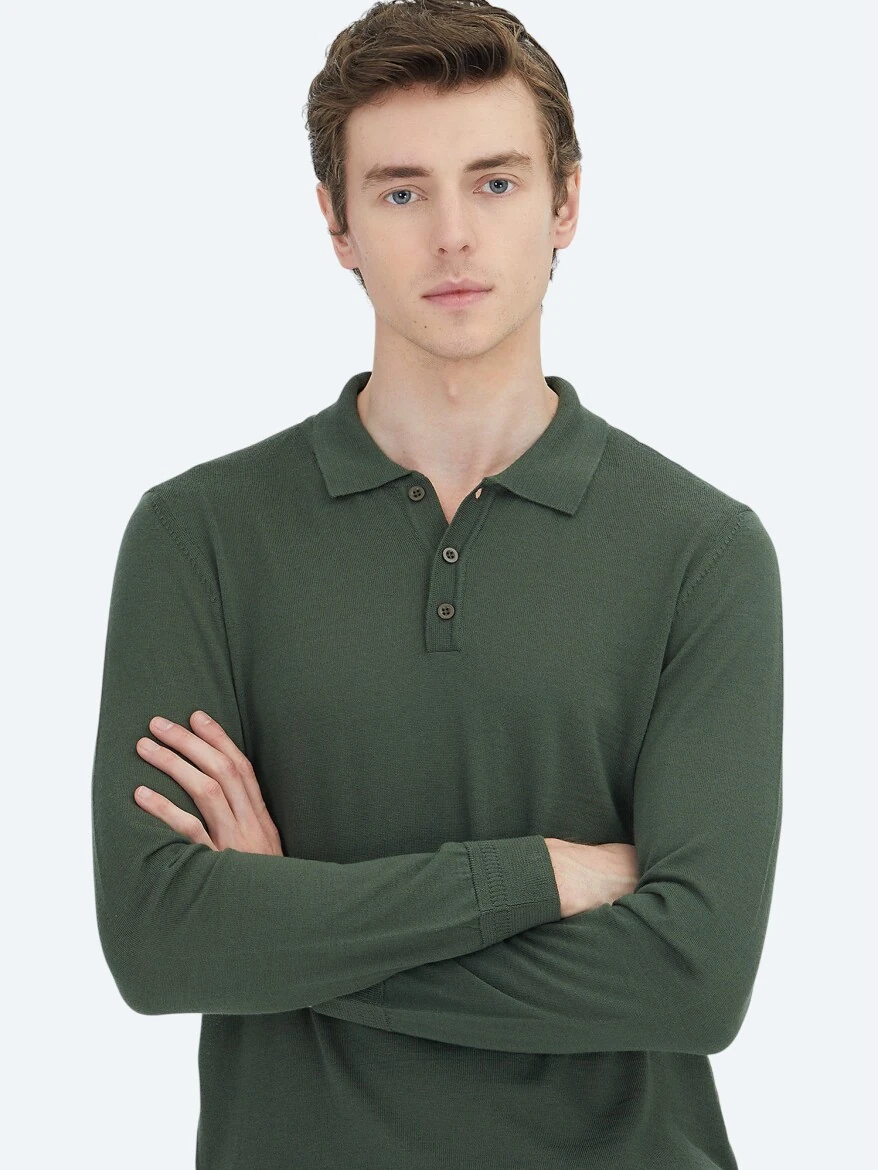 Green Knitwear Sweatshirt - 1