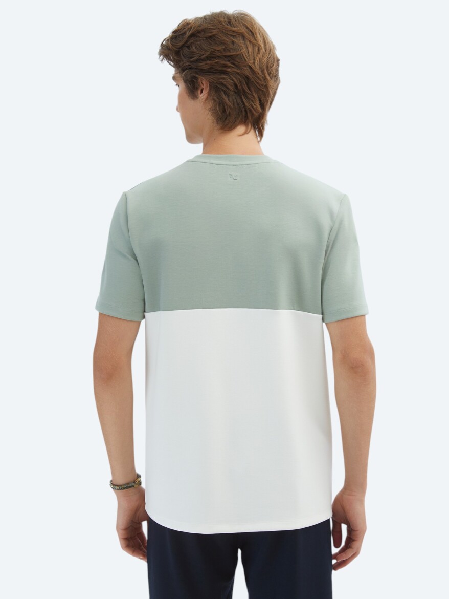 Green Plain Crew Neck T-Shirt - 4