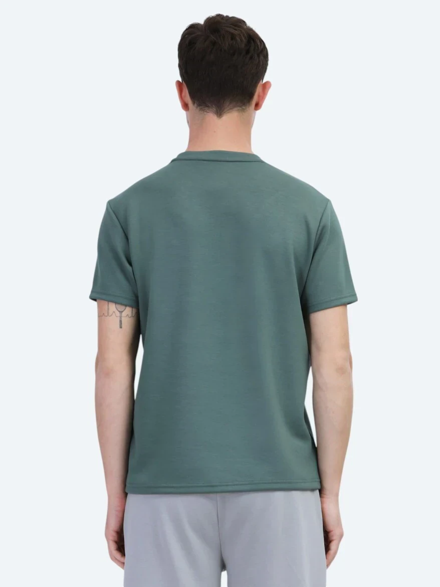 Green Plain Crew Neck T-Shirt - 5