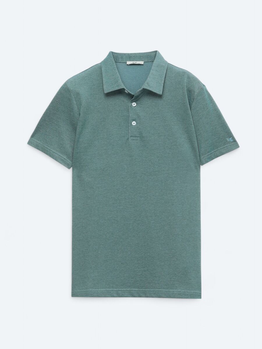 Green Polo Neck Cotton Blended T-Shirt - 6