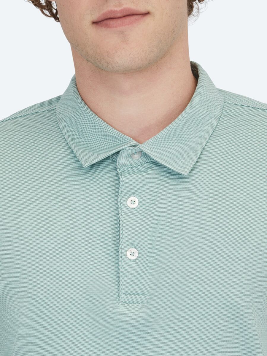 Green Polo Neck Cotton Blended T-Shirt - 4