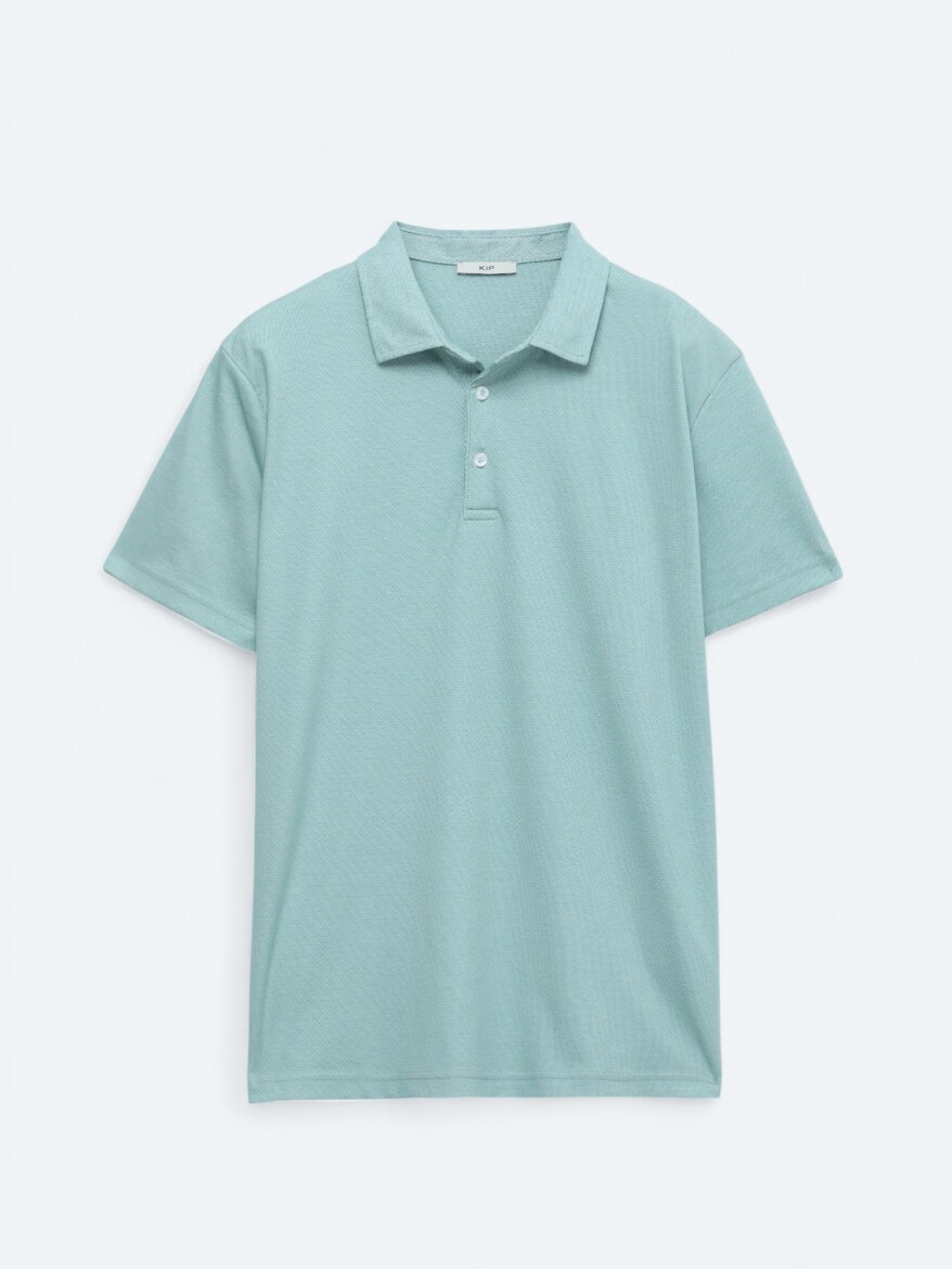 Green Polo Neck Cotton Blended T-Shirt - 6