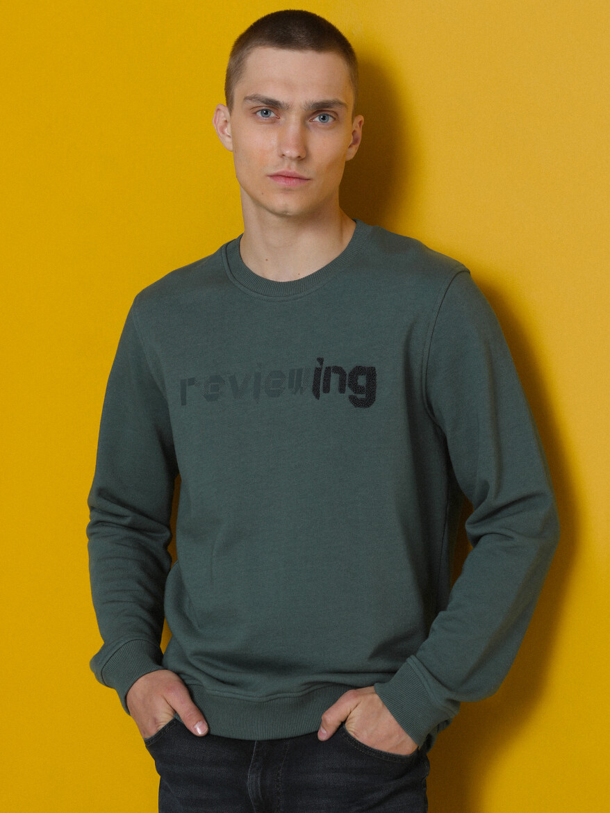 Green Printed Sweatshirt - 1