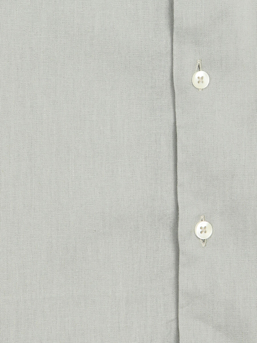 Green Regular Fit Long Weaving Casual Cotton Blended Shirt - 10
